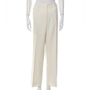 Loro Piana Wool Wide Leg Pants trousers in a light yellow / cream size 40 US 2